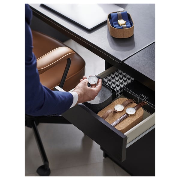 MALM Desk, black-brown, 140x65 cm