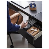 MALM Desk, black-brown, 140x65 cm