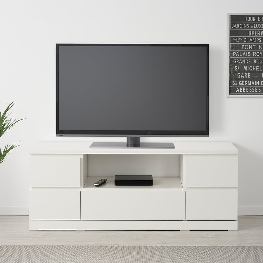 MALM TV bench, white, 160x48 cm IKEA