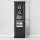 MALSJÖ glass-door cabinet, black stained, 60x40x186 cm - IKEA