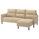 MANNARP 3-seat sofa with chaise longue, Saxemara grey-beige