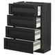 METOD Base cab 4 frnts/4 drawers, black/Lerhyttan black stained, 60x37 cm
