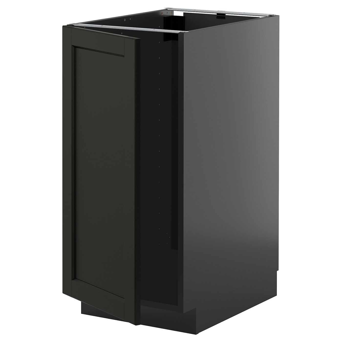 IKEA METOD Base cabinet for sink with waste sorting 40x60 cm black-grey/LERHYTTAN black stained