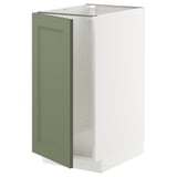 METOD Base cab f sink/waste sorting, white/Axstad grey-green, 40x60 cm