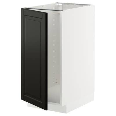 METOD Base cab f sink/waste sorting, white/Bodbyn black, 40x60 cm