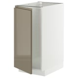 METOD Base cab f sink/waste sorting, white/Voxtorp high-gloss dark grey-brown, 40x60 cm