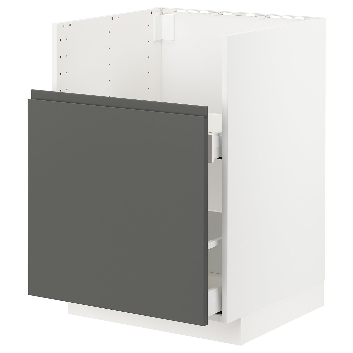 IKEA METOD Base cabinet for TALLSJ 6N sink 60x60 cm MAXIMERA white/VOXTORP dark grey