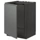 METOD Base cabinet for sink, black/Voxtorp dark grey, 60x60 cm