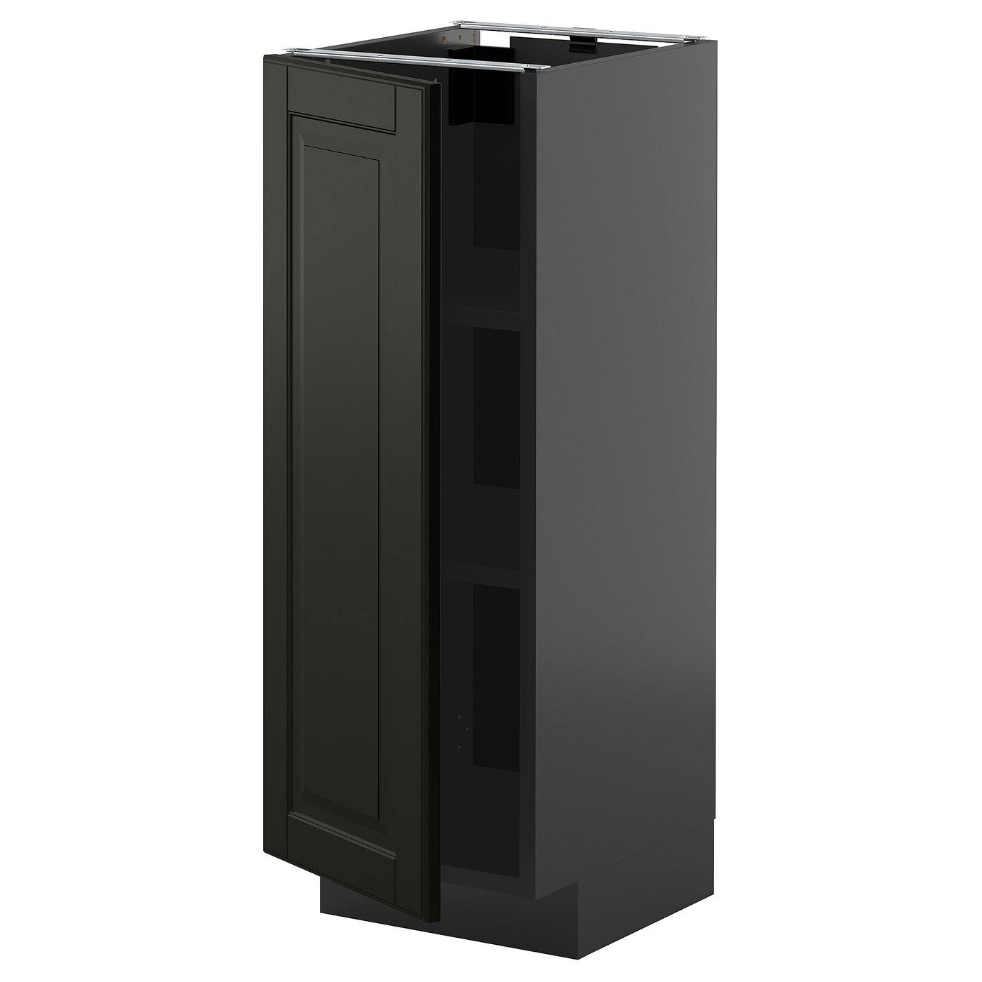 IKEA METOD Base cabinet with shelves 30x37 cm black-grey/BODBYN black