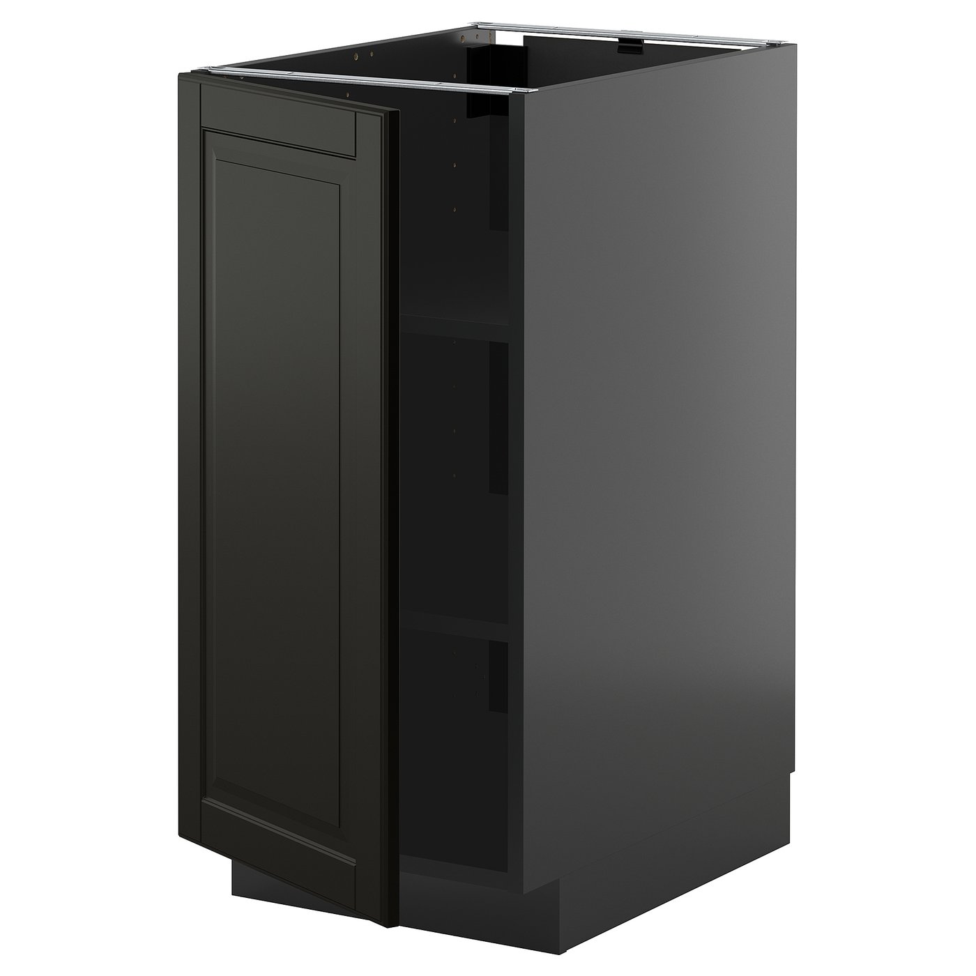 IKEA METOD Base cabinet with shelves 40x60 cm black-grey/BODBYN black
