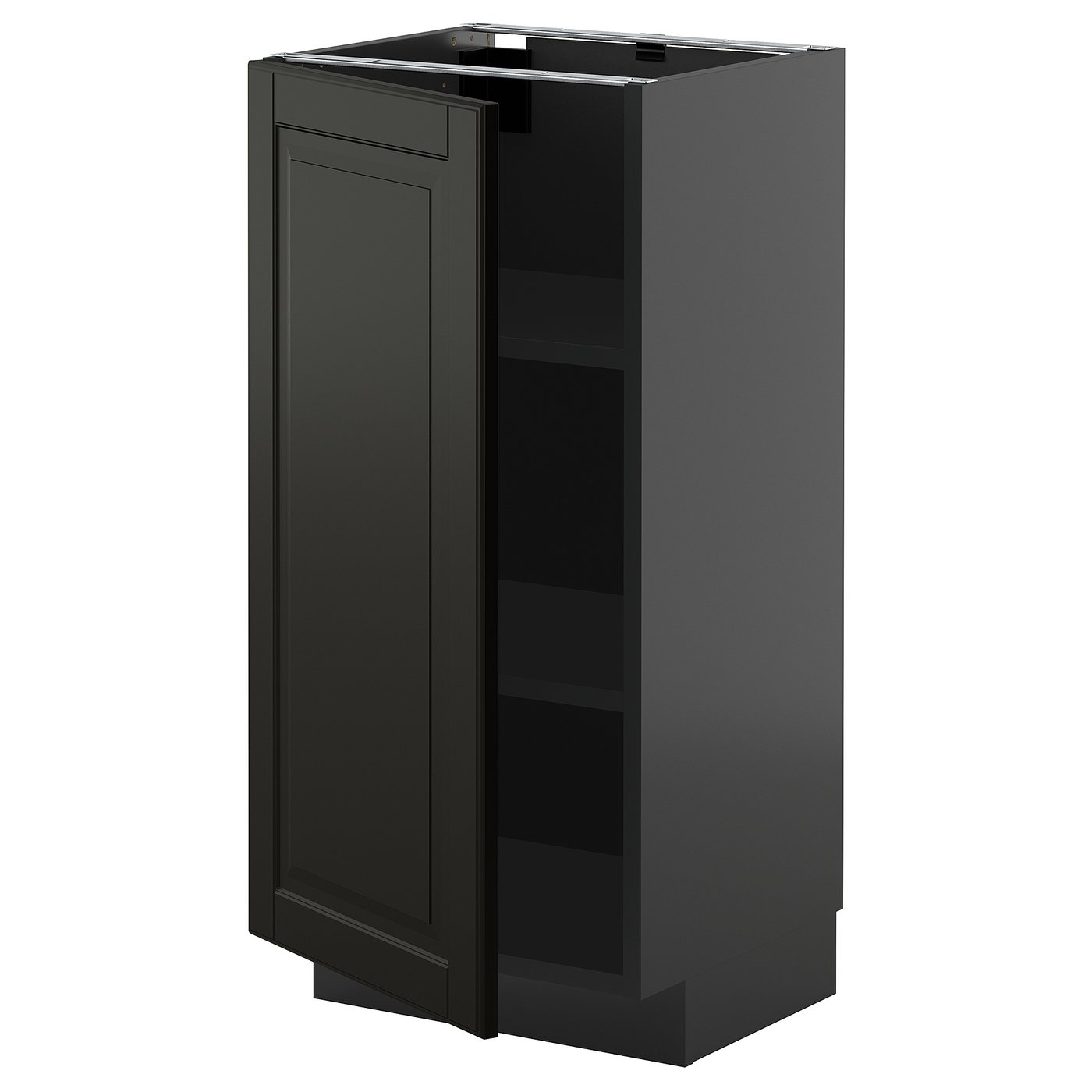 IKEA METOD Base cabinet with shelves 40x37 cm black-grey/BODBYN black