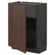 METOD Base cabinet with shelves, black/Sinarp brown, 60x37 cm