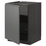 METOD Base cabinet with shelves, black/Voxtorp dark grey, 60x60 cm