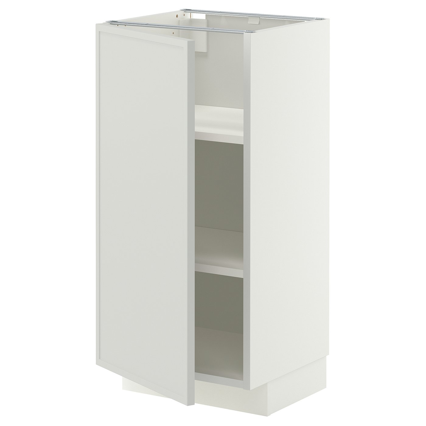 IKEA METOD Base cabinet with shelves 40x37 cm white/ASPUDDEN light grey
