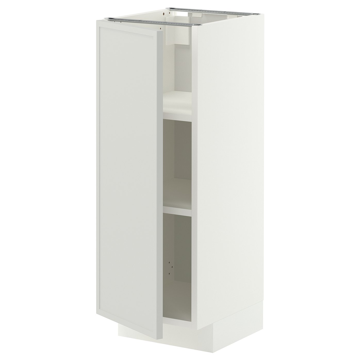 IKEA METOD Base cabinet with shelves 30x37 cm white/ASPUDDEN light grey