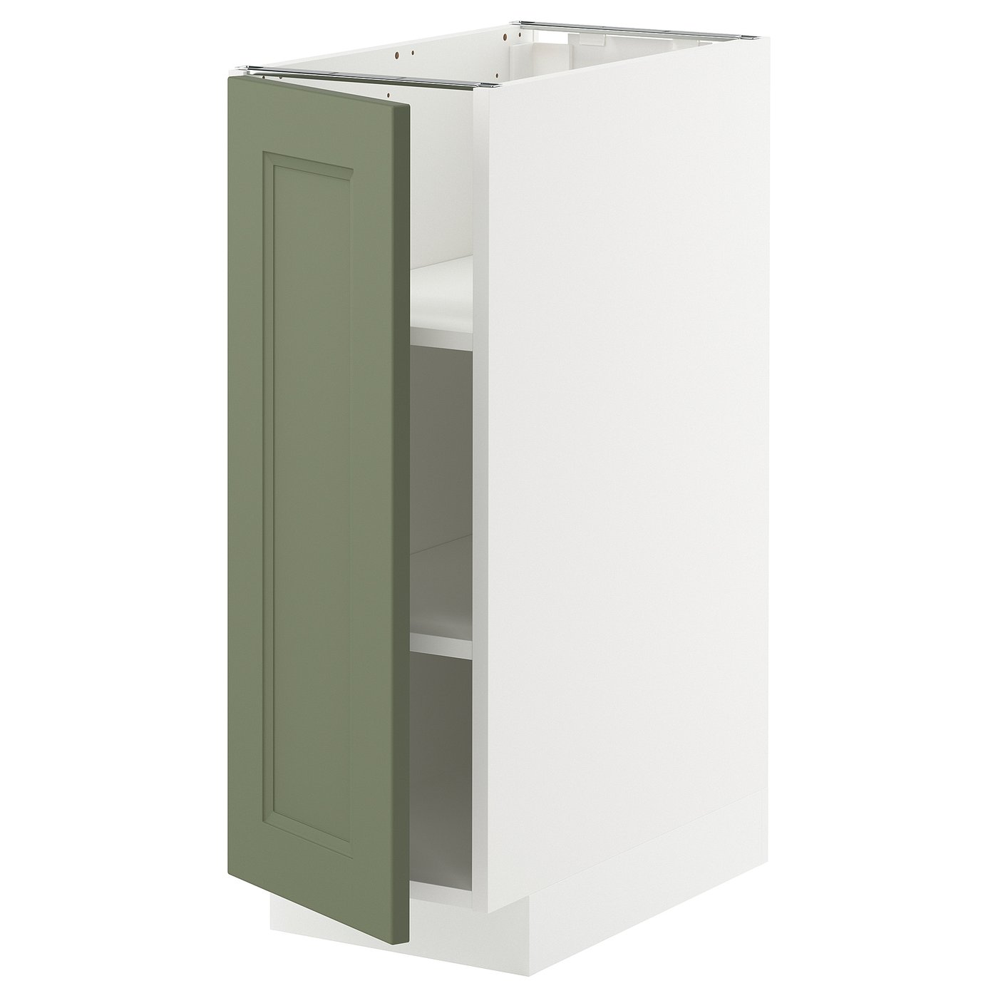 IKEA METOD Base cabinet with shelves 30x60 cm AXSTAD grey-green/white