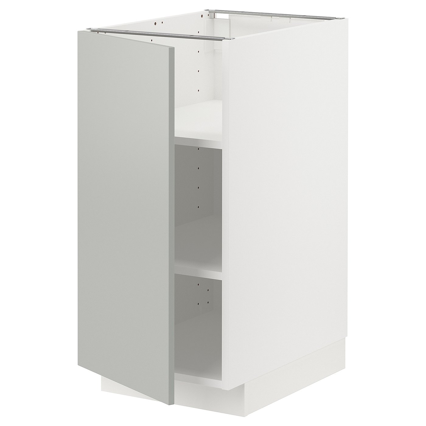 IKEA METOD Base cabinet with shelves 40x60 cm MAXIMERA white/HAVSTORP light grey