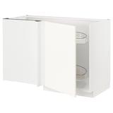 METOD Corner base cab w pull-out fitting, white/Vallstena white, 128x68 cm