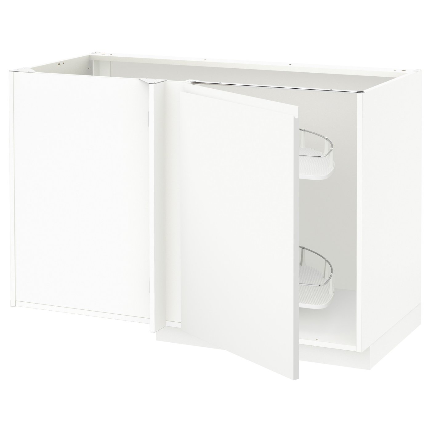 IKEA METOD Corner base cabinet with pull-out interior fittings 128x68 cm VOXTORP matt white