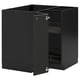 METOD Corner base cabinet with carousel, black-grey/Nickebo matt anthracite, 88x88 cm