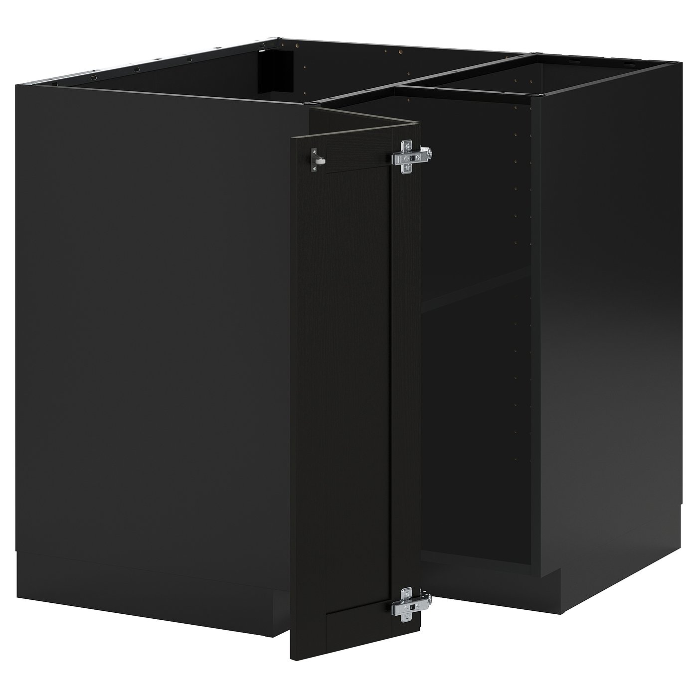 IKEA METOD Corner base cabinet with shelf 88x88 cm black-grey/LERHYTTAN black stained