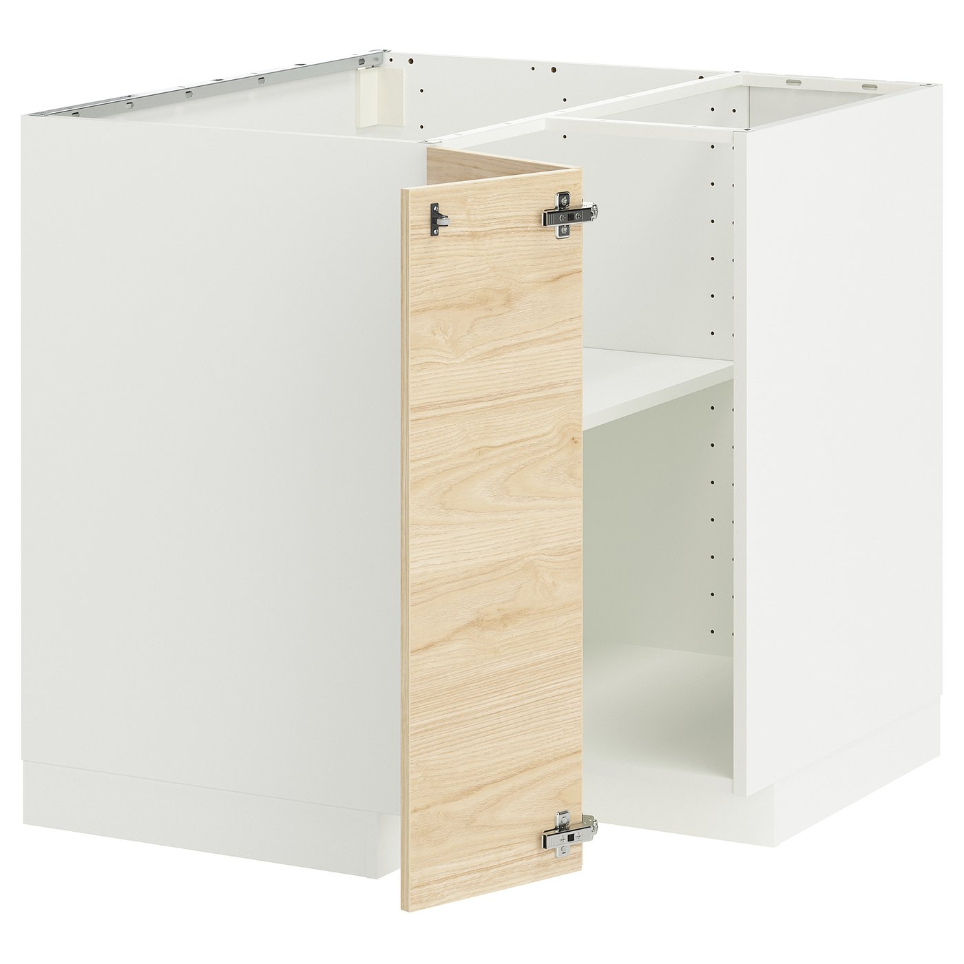 IKEA METOD Corner base cabinet with shelf 88x88 cm white/ASKERSUND light ash effect