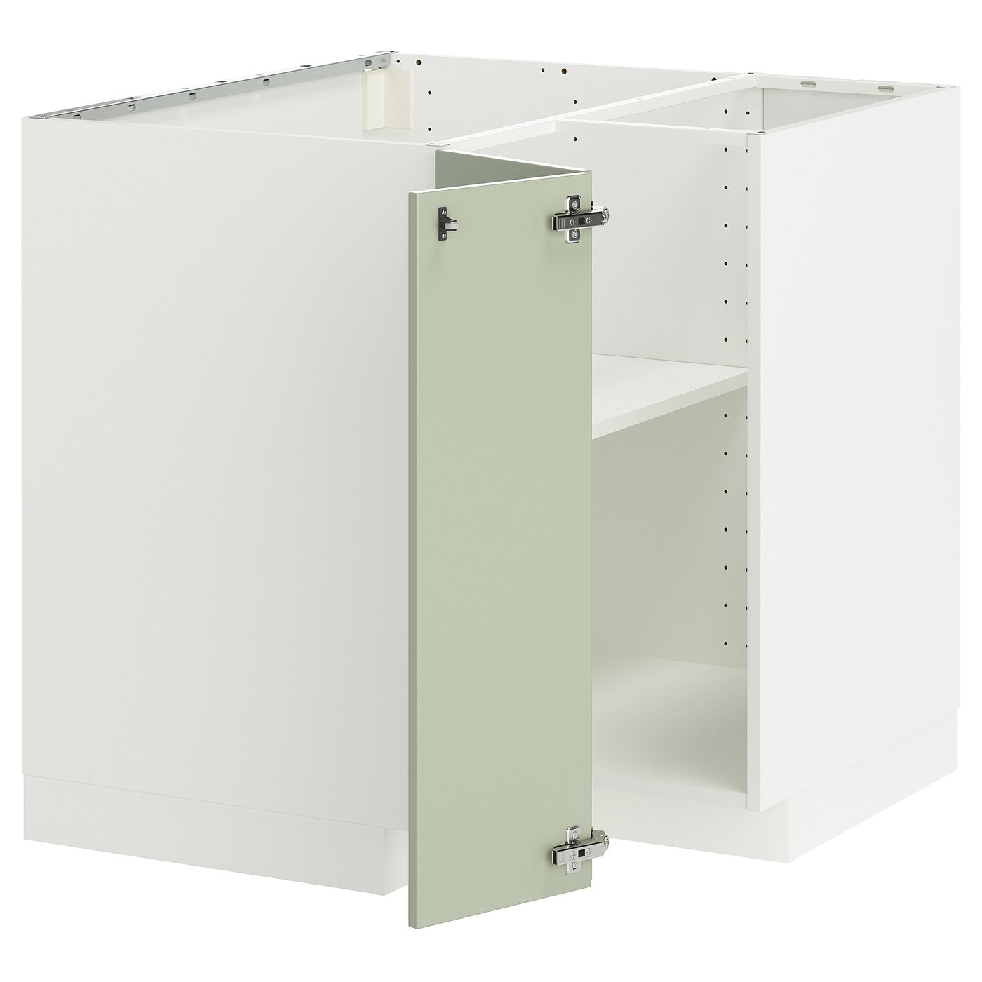 IKEA METOD Corner base cabinet with shelf 88x88 cm MAXIMERA white/STENSUND light green