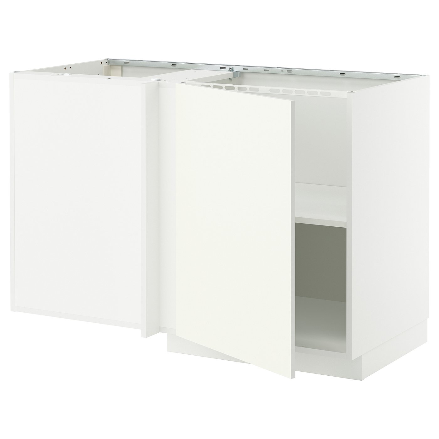 IKEA METOD Corner base cabinet with shelf 128x68 cm white/VALLSTENA white