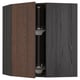 METOD Corner wall cabinet with carousel, black/Sinarp brown, 68x80 cm