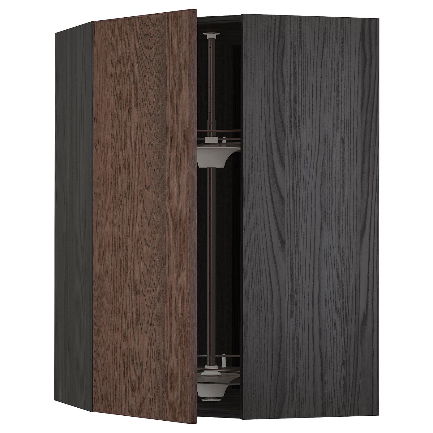 IKEA METOD Corner wall cabinet with carousel 68x100 cm SINARP black/brown
