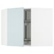 METOD Corner wall cabinet with carousel, white/Kallarp light grey-blue, 68x60 cm