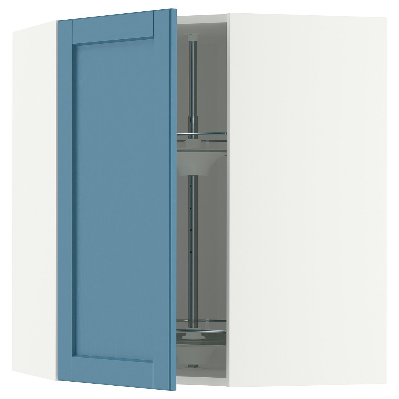 IKEA METOD Corner wall cabinet with carousel 68x80 cm LERHYTTAN blue/white