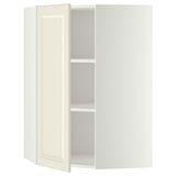 METOD Corner wall cabinet with shelves, white/Bodbyn off-white, 68x100 cm