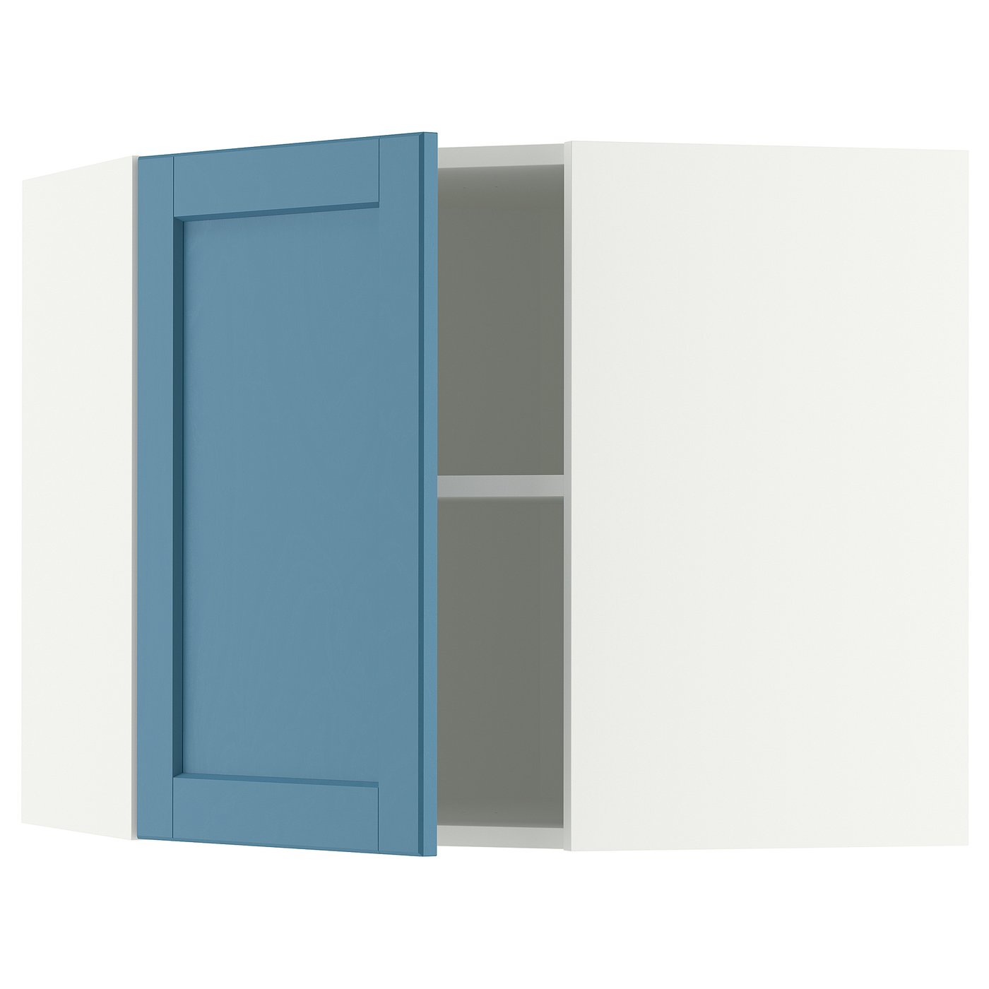 IKEA METOD Corner wall cabinet with shelves 68x60 cm LERHYTTAN blue/white