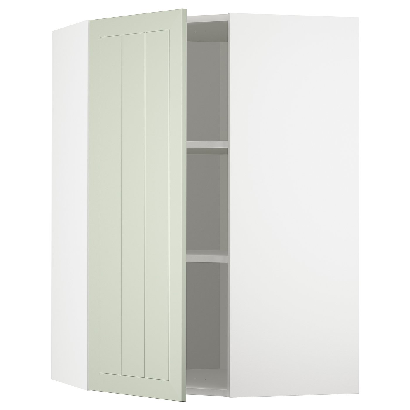 IKEA METOD Corner wall cabinet with shelves 68x100 cm STENSUND light green/white