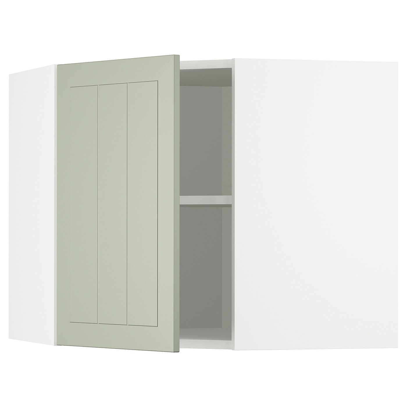 IKEA METOD Corner wall cabinet with shelves 68x60 cm STENSUND light green/white