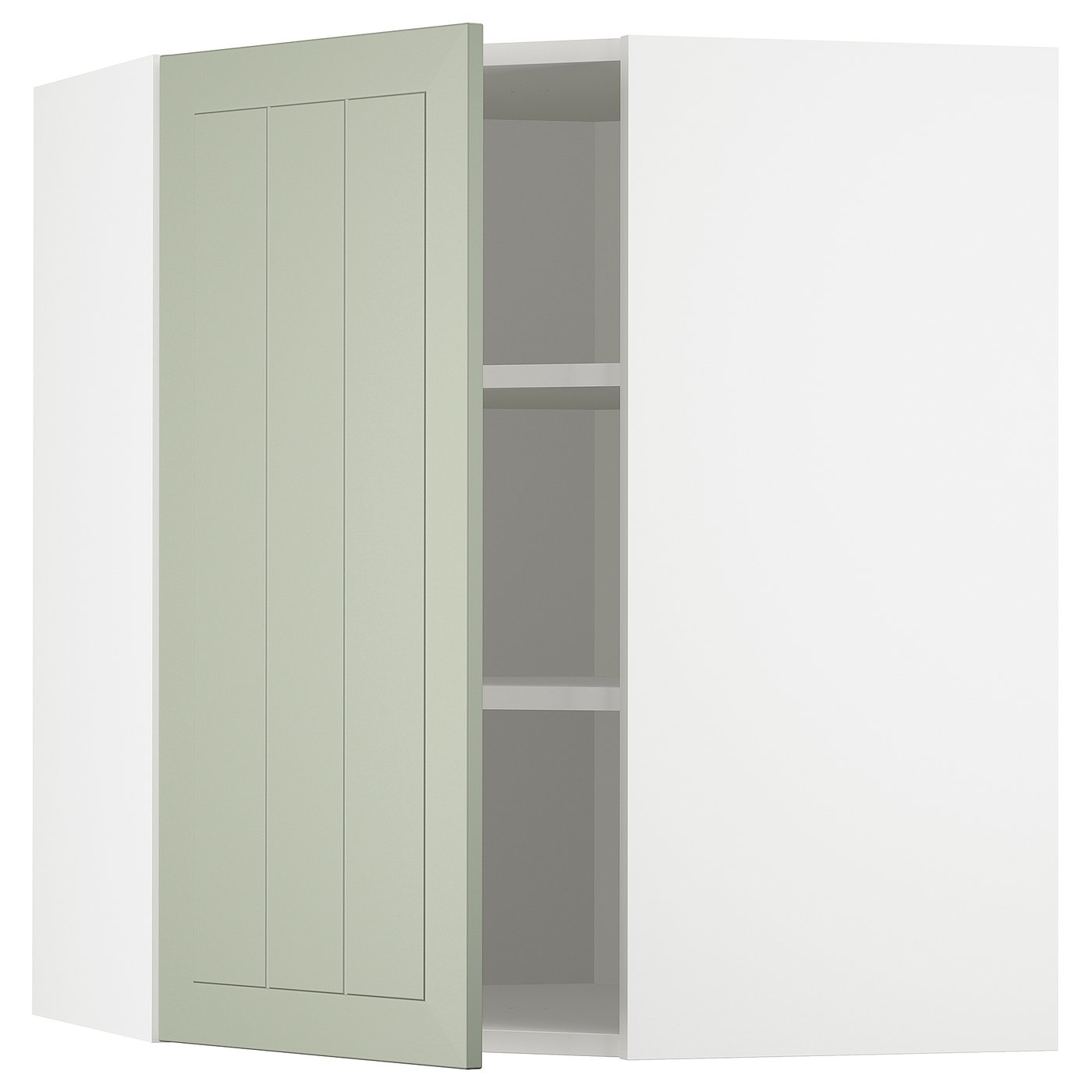 IKEA METOD Corner wall cabinet with shelves 68x80 cm STENSUND light green/white