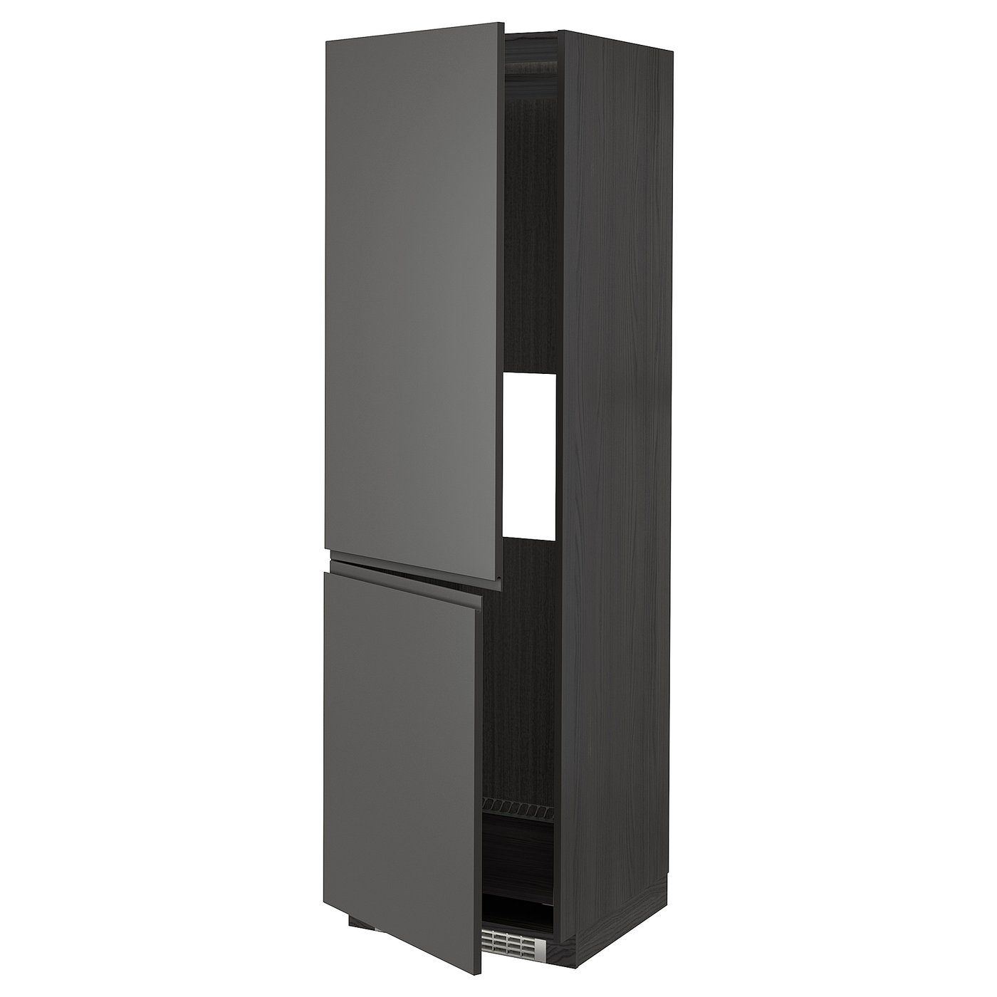 IKEA METOD High cabinet for fridge/freezer 60x60x200 cm black/VOXTORP dark grey