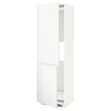 METOD Hi cab f fridge or freezer w 2 drs, white/Voxtorp matt white, 60x60x200 cm