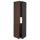 METOD High cab f fridge/freezer w 2 doors, black/Sinarp brown, 60x60x220 cm