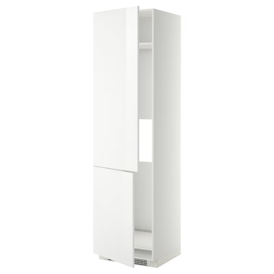 METOD High cab f fridge/freezer w 2 doors, white/Ringhult white, 60x60x220 cm