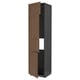 METOD High cab f fridge/freezer w 3 doors, black Enköping/brown walnut effect, 60x60x240 cm