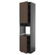 METOD High cab f oven w 2 doors/shelves, black-grey/Sinarp brown, 60x60x240 cm