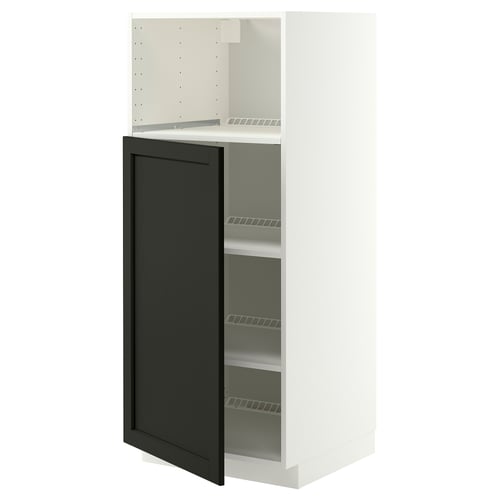 METOD High cabinet f built-in appliances, white/Lerhyttan black stained, 60x60x140 cm