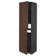 METOD High cabinet for fridge/freezer, black/Sinarp brown, 60x60x220 cm