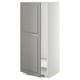 METOD High cabinet for fridge/freezer, white/Bodbyn grey, 60x60x140 cm