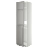 METOD High cabinet for fridge/freezer, white/Bodbyn grey, 60x60x220 cm