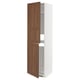 METOD High cabinet for fridge/freezer, white Enköping/brown walnut effect, 60x60x220 cm