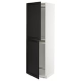 METOD High cabinet for fridge/freezer, white/Lerhyttan black stained, 60x60x200 cm