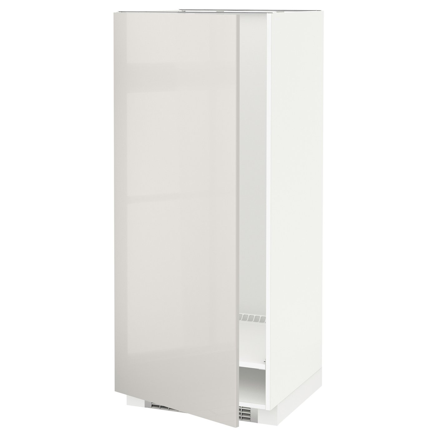 IKEA METOD High cabinet for fridge/freezer 60x60x140 cm RINGHULT light grey/white